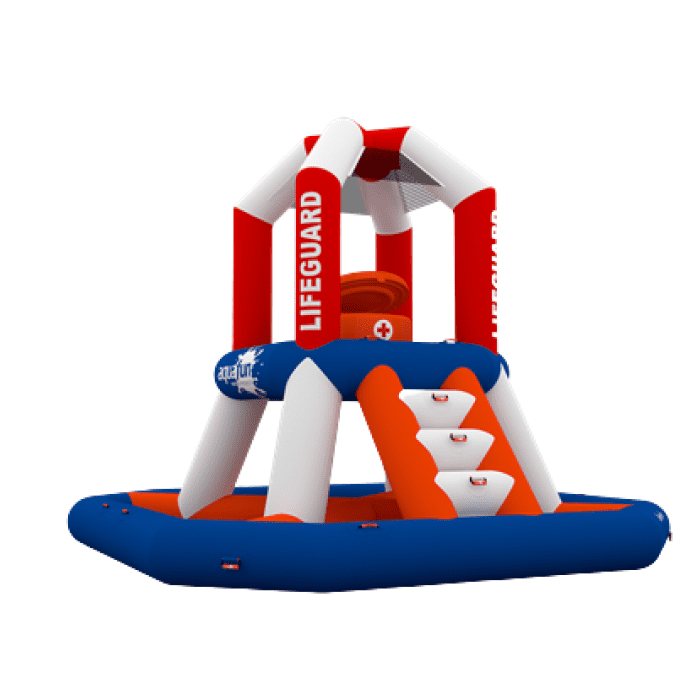 otra variante de juego acuatico, blanco rojo y azul